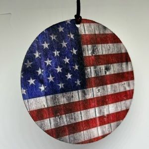 American Flag Wood Grain Air Freshener